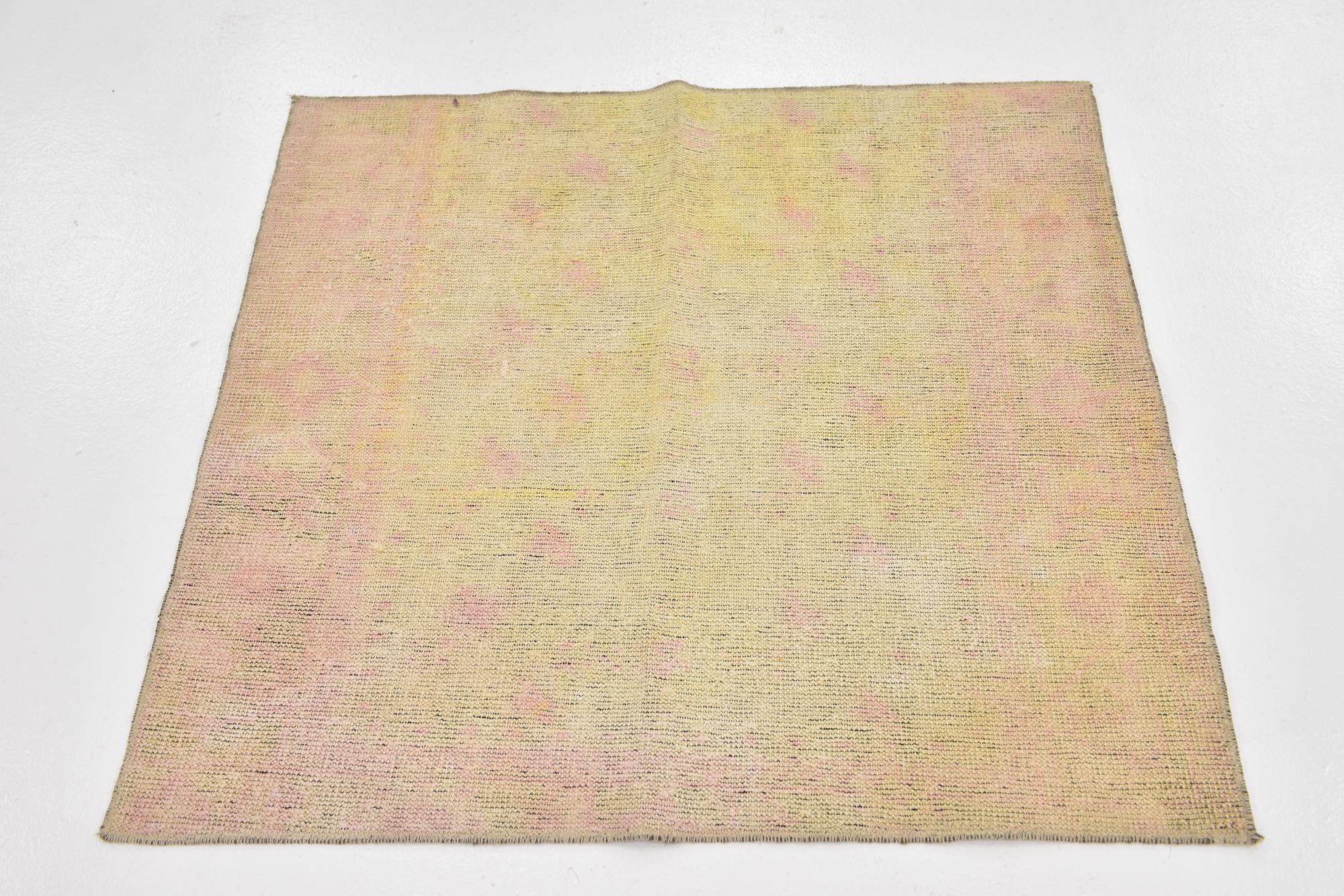 3' 3 x 3' 5 Hand Knotted Ultra Vintage Persian Wool Square Rug