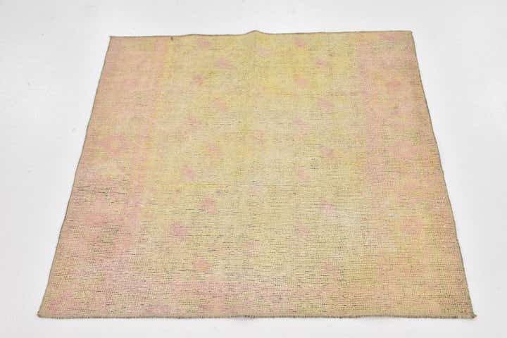 3' 3 x 3' 5 Hand Knotted Ultra Vintage Persian Wool Square Rug