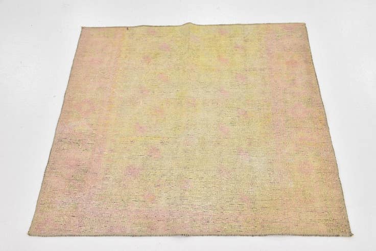 Detail image of 3' 3 x 3' 5 Hand Knotted Ultra Vintage Persian Wool Square Rug