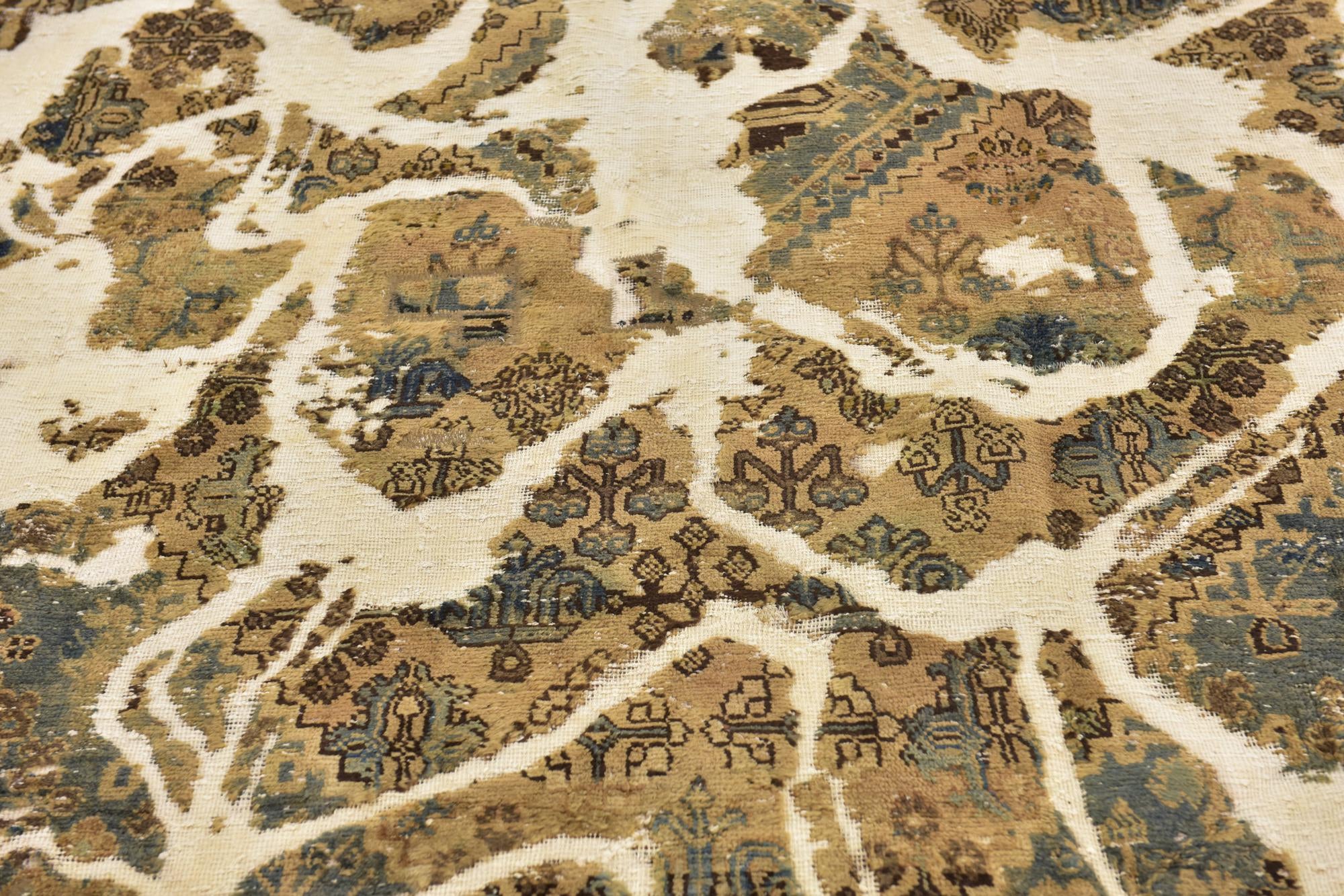 7' x 8' 3 Hand Knotted Ultra Vintage Persian Wool Square Rug