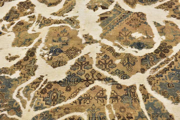 7' x 8' 3 Hand Knotted Ultra Vintage Persian Wool Square Rug