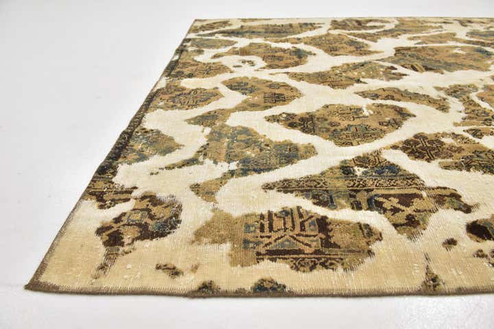 7' x 8' 3 Hand Knotted Ultra Vintage Persian Wool Square Rug