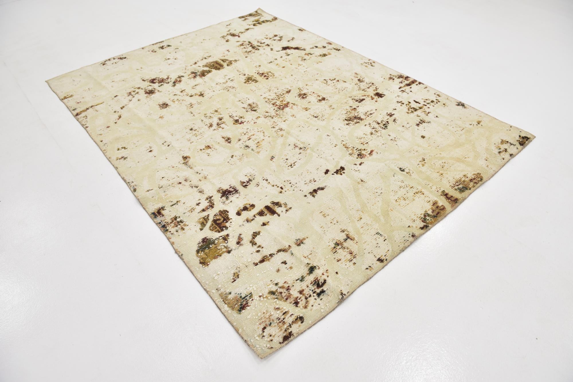7' x 8' 2 Hand Knotted Ultra Vintage Persian Wool Square Rug