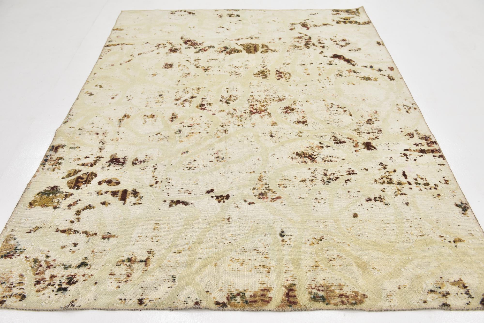 7' x 8' 2 Hand Knotted Ultra Vintage Persian Wool Square Rug