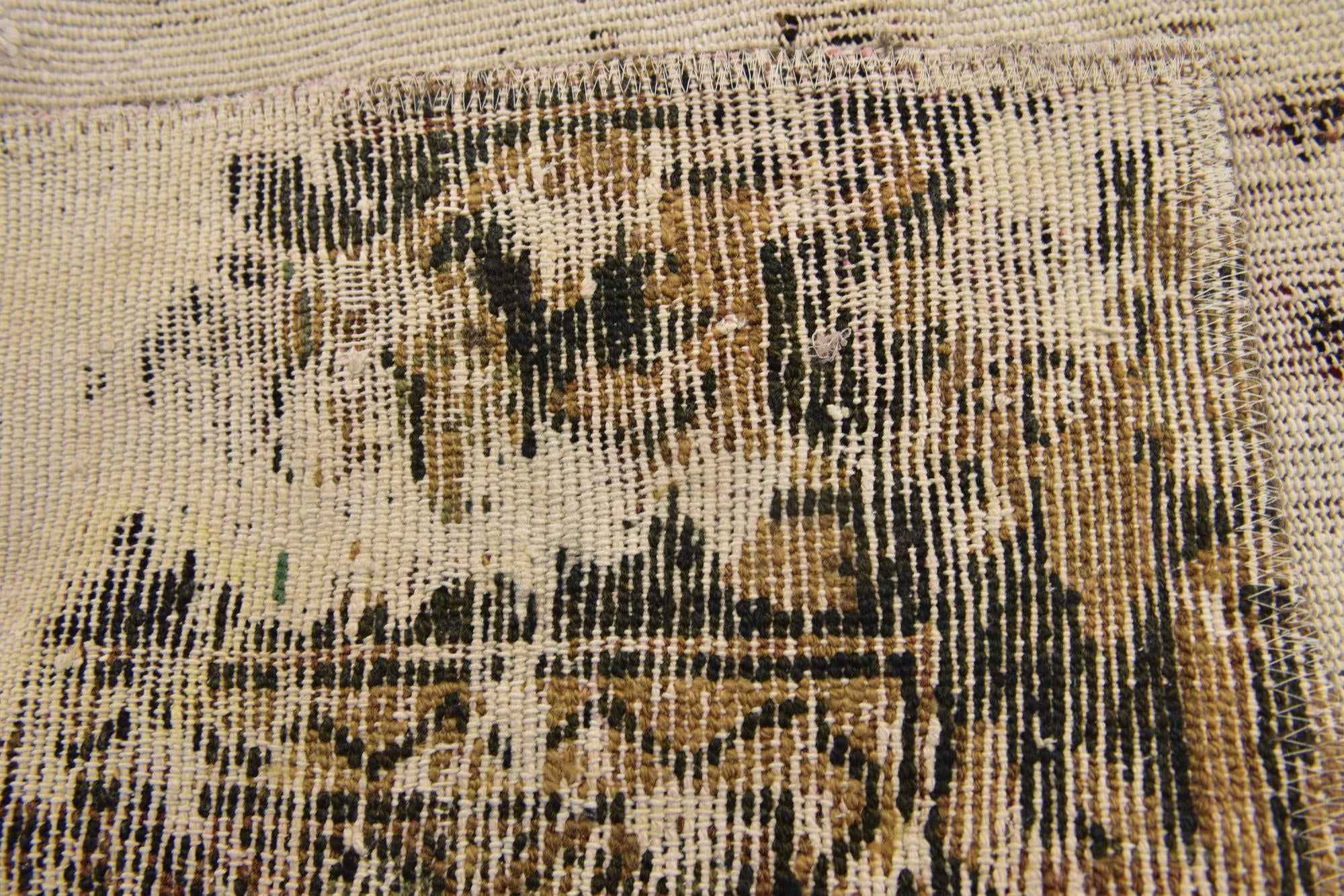 235cm x 255cm Hand Knotted Ultra Vintage Persian Wool Square Rug