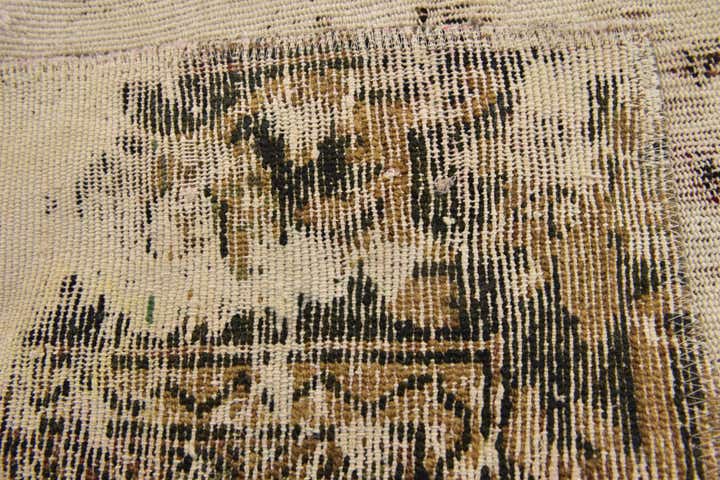 235cm x 255cm Hand Knotted Ultra Vintage Persian Wool Square Rug