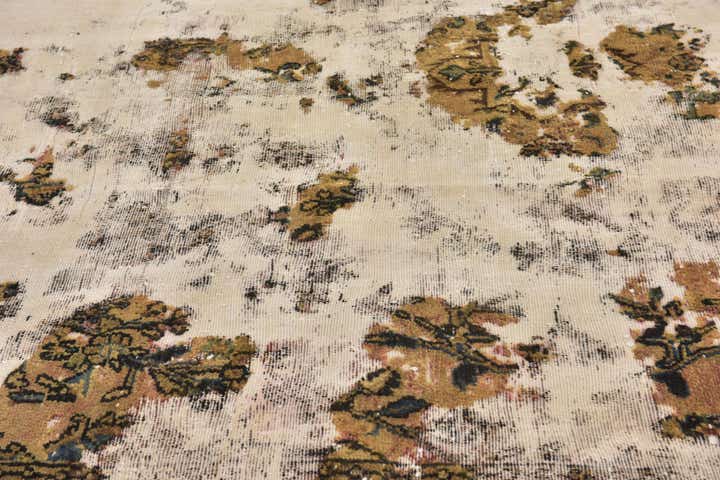 235cm x 255cm Hand Knotted Ultra Vintage Persian Wool Square Rug
