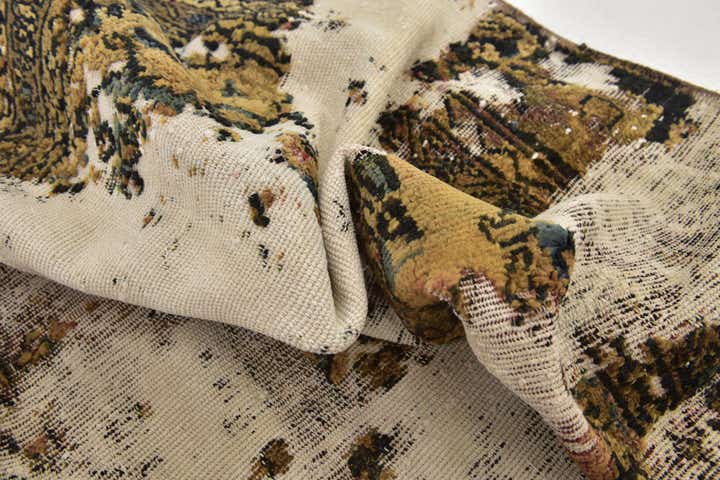 235cm x 255cm Hand Knotted Ultra Vintage Persian Wool Square Rug