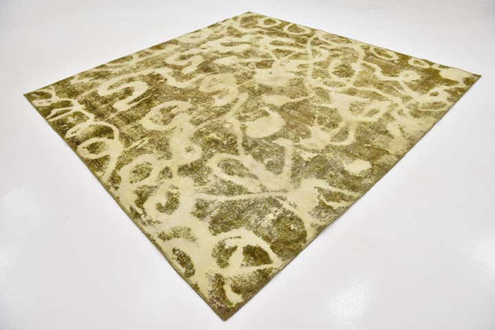 8' 9 x 9' Hand Knotted Ultra Vintage Persian Wool Square Rug