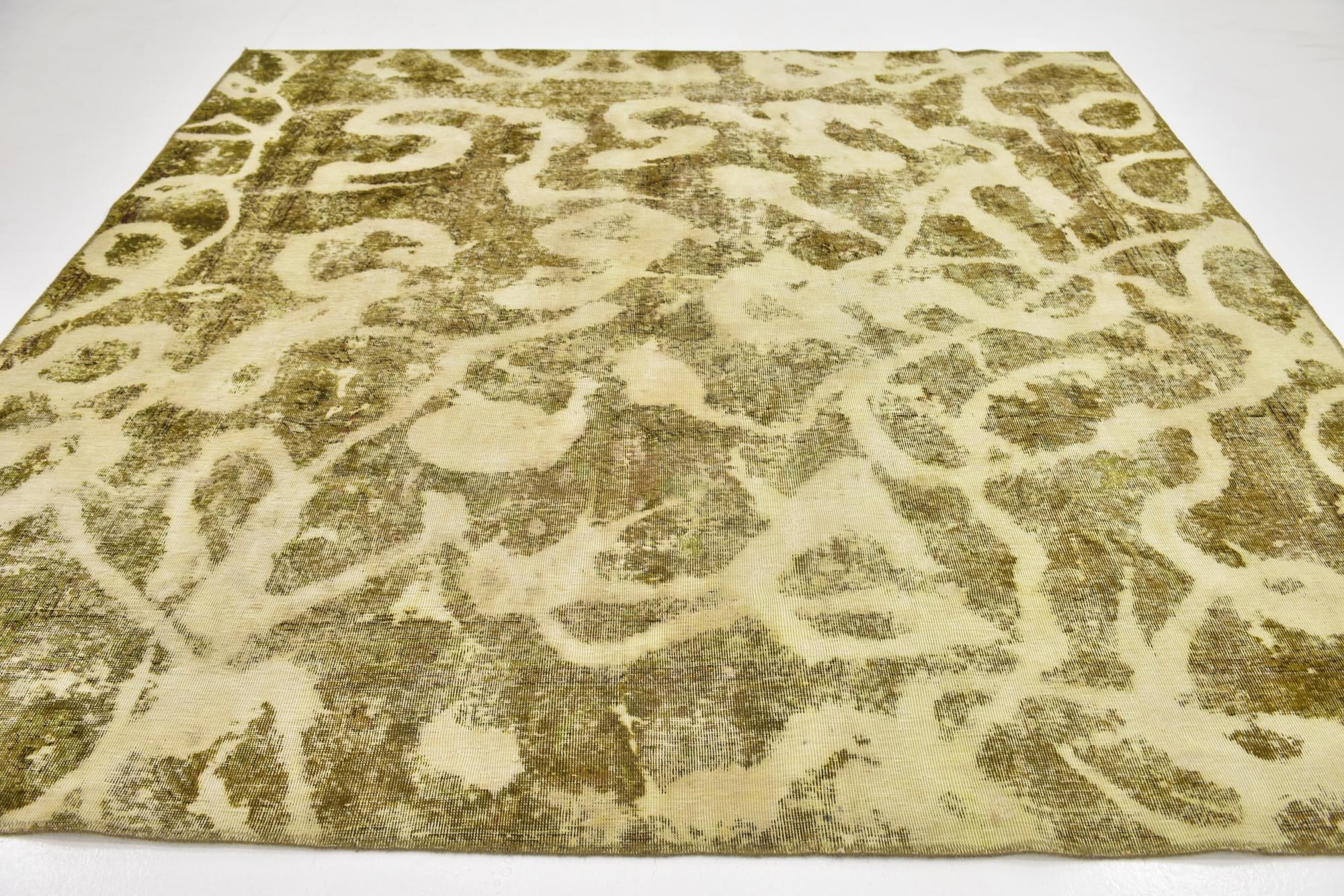 8' 9 x 9' Hand Knotted Ultra Vintage Persian Wool Square Rug