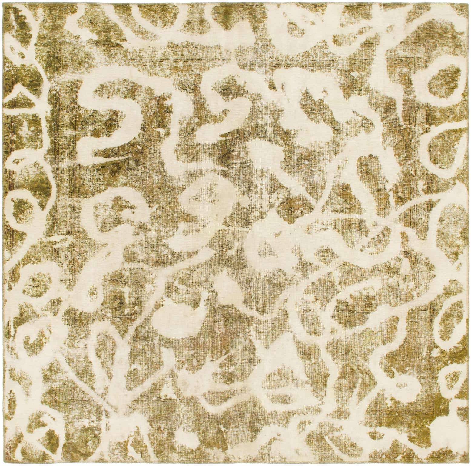 8' 9 x 9' Hand Knotted Ultra Vintage Persian Wool Square Rug