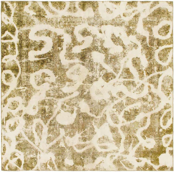 8' 9 x 9' Hand Knotted Ultra Vintage Persian Wool Square Rug