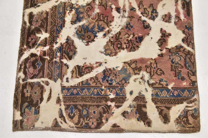 3' 3 x 3' 9 Hand Knotted Ultra Vintage Persian Wool Square Rug