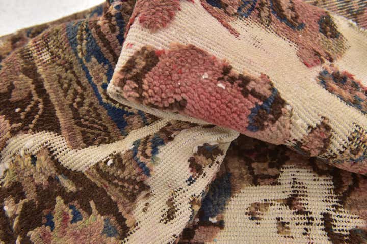3' 3 x 3' 9 Hand Knotted Ultra Vintage Persian Wool Square Rug