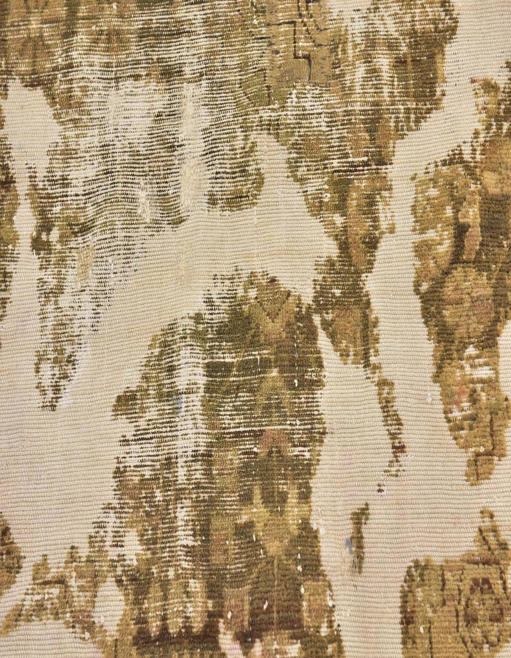 Detail image of 3' 9 x 4'  Hand Knotted Ultra Vintage Persian Wool Square Rug