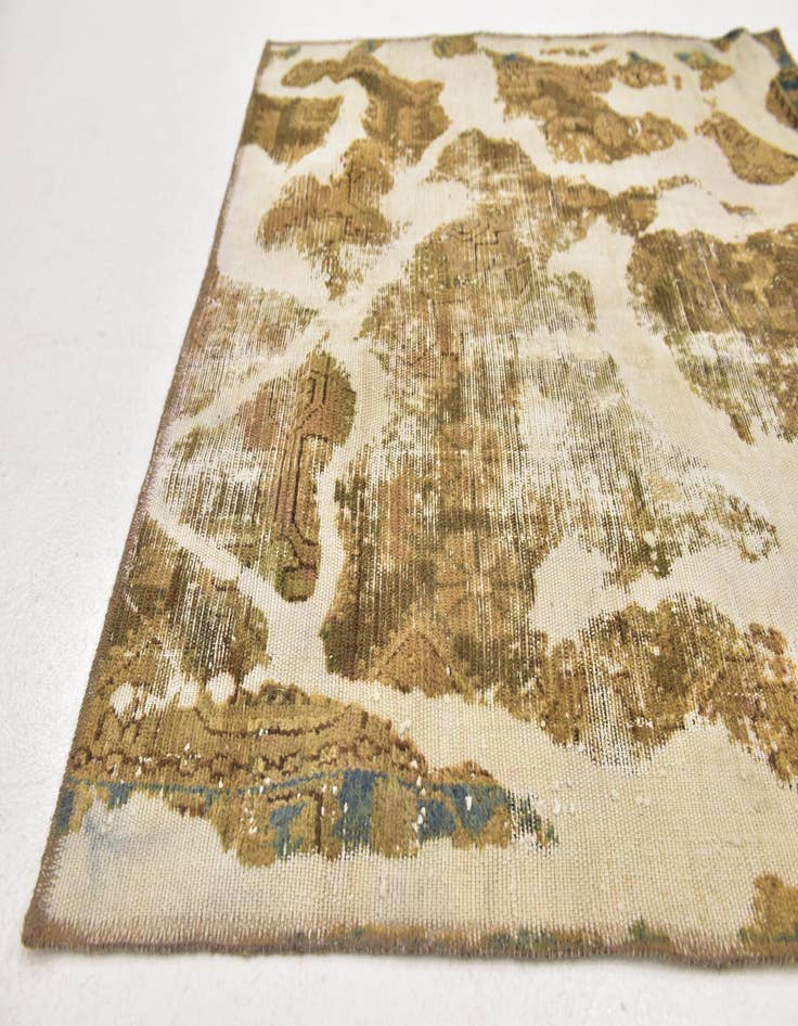 Detail image of 3' 9 x 4'  Hand Knotted Ultra Vintage Persian Wool Square Rug