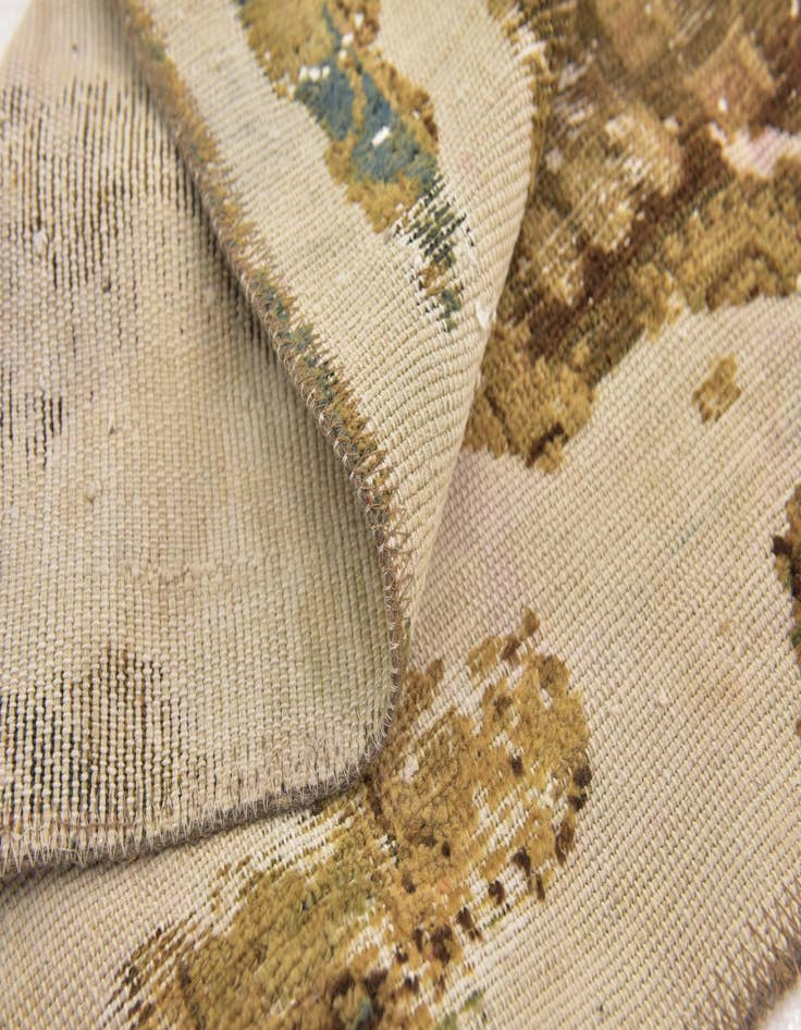 Detail image of 3' 9 x 4'  Hand Knotted Ultra Vintage Persian Wool Square Rug