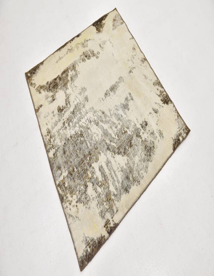 Detail image of 3' 10 x 4'  Hand Knotted Ultra Vintage Persian Wool Square Rug