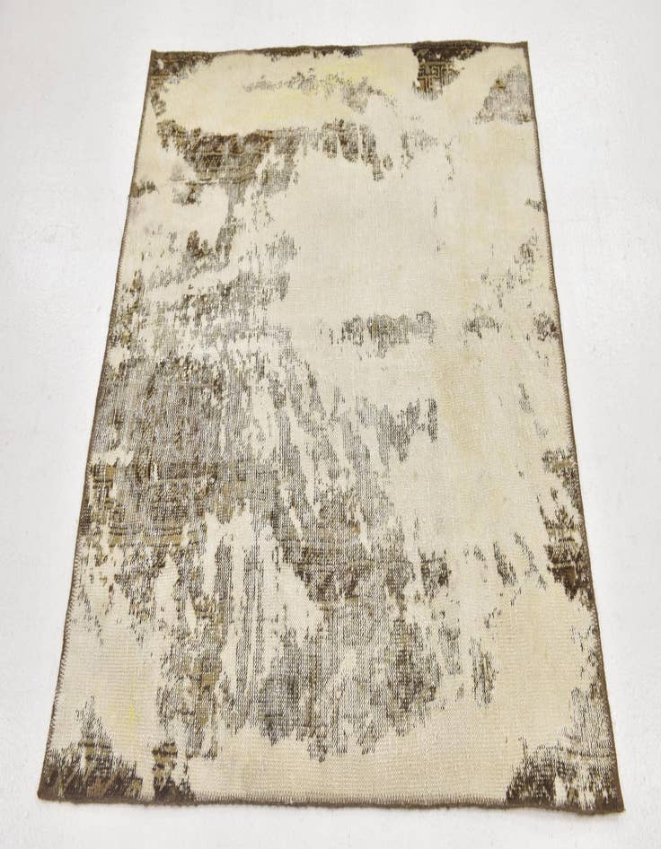 Detail image of 3' 10 x 4'  Hand Knotted Ultra Vintage Persian Wool Square Rug