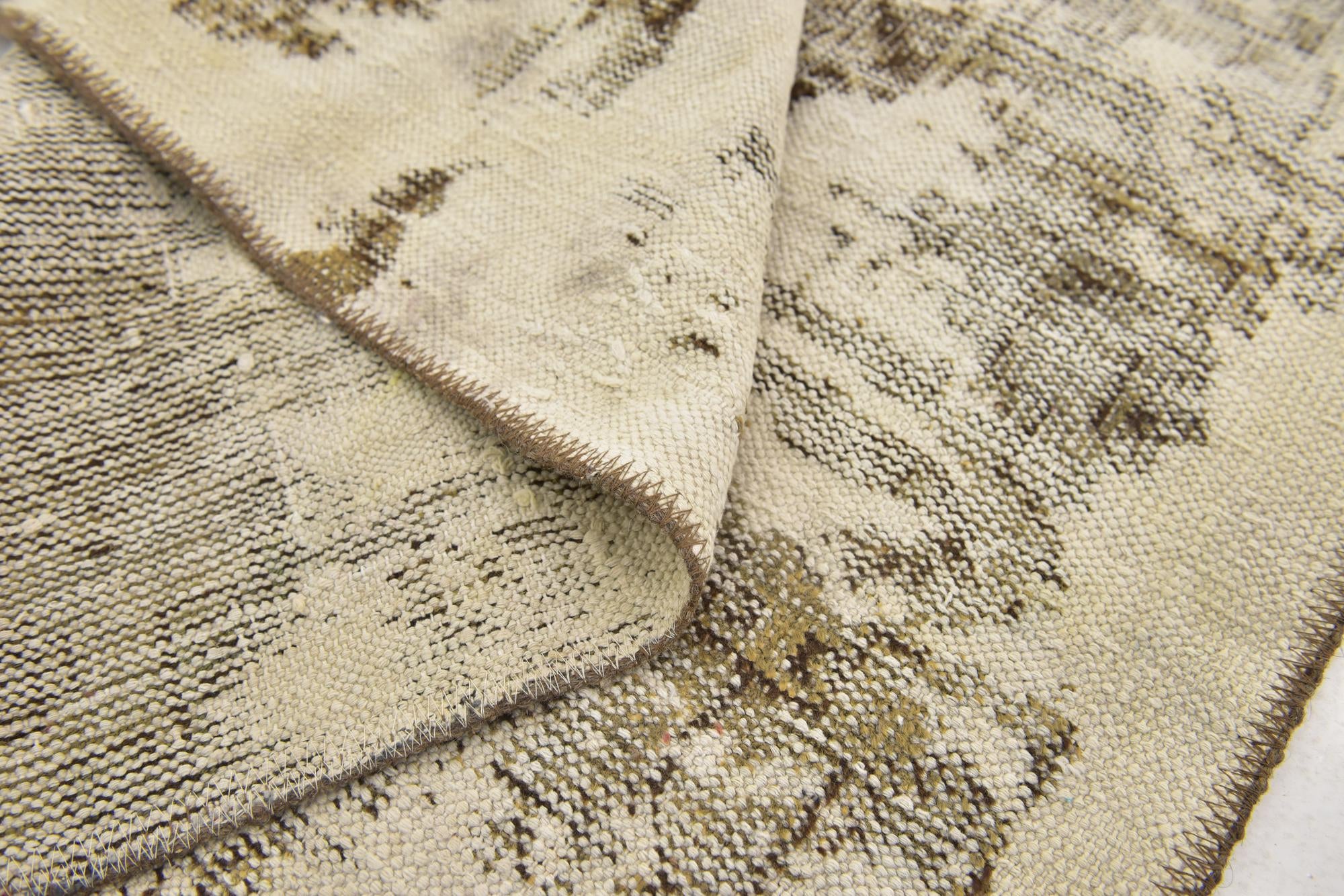 3' 10 x 4' Hand Knotted Ultra Vintage Persian Wool Square Rug