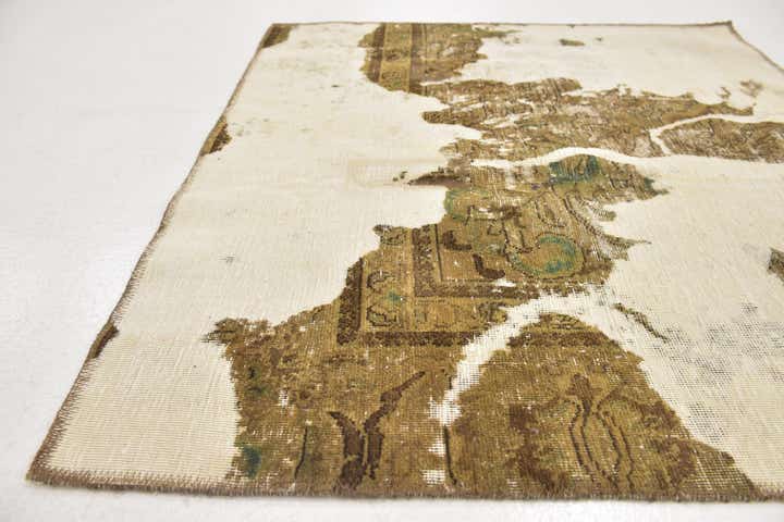 3' 8 x 3' 10 Hand Knotted Ultra Vintage Persian Wool Square Rug