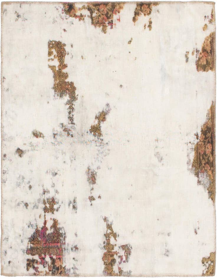 Detail image of 3' 8 x 4' Hand Knotted Ultra Vintage Persian Wool Square Rug
