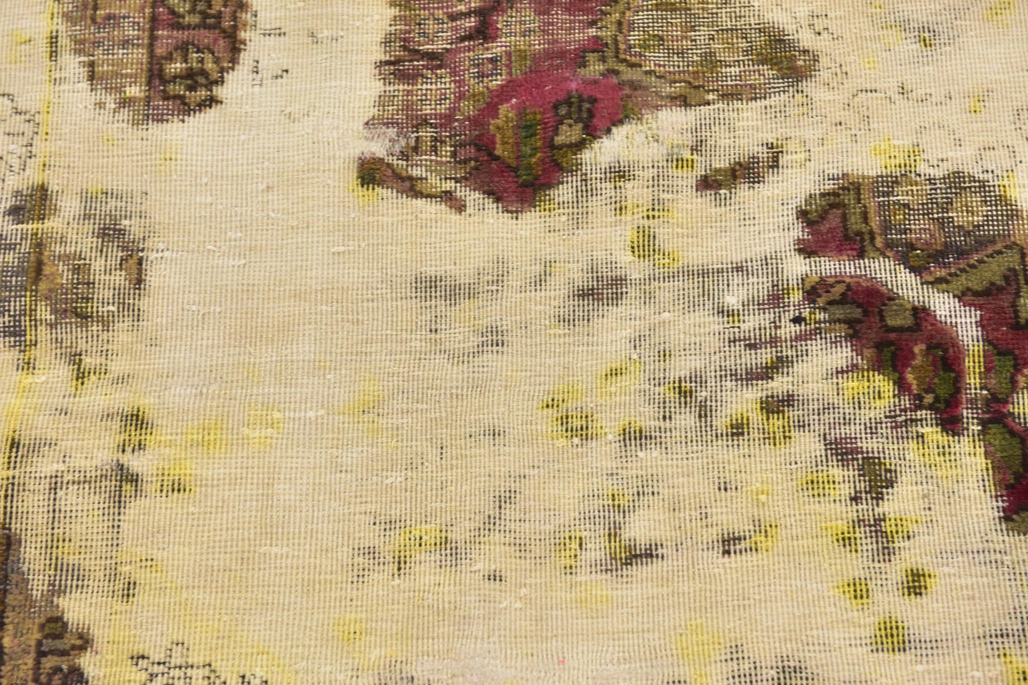 3' 9 x 4' 3 Hand Knotted Ultra Vintage Persian Wool Square Rug