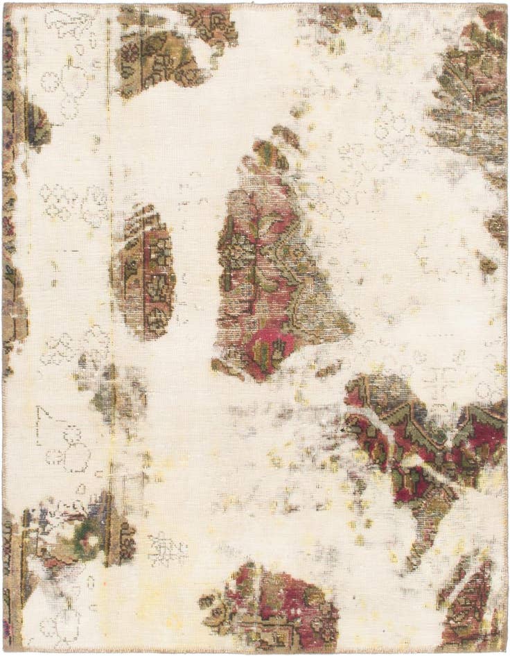 Detail image of 3' 9 x 4' 3 Hand Knotted Ultra Vintage Persian Wool Square Rug