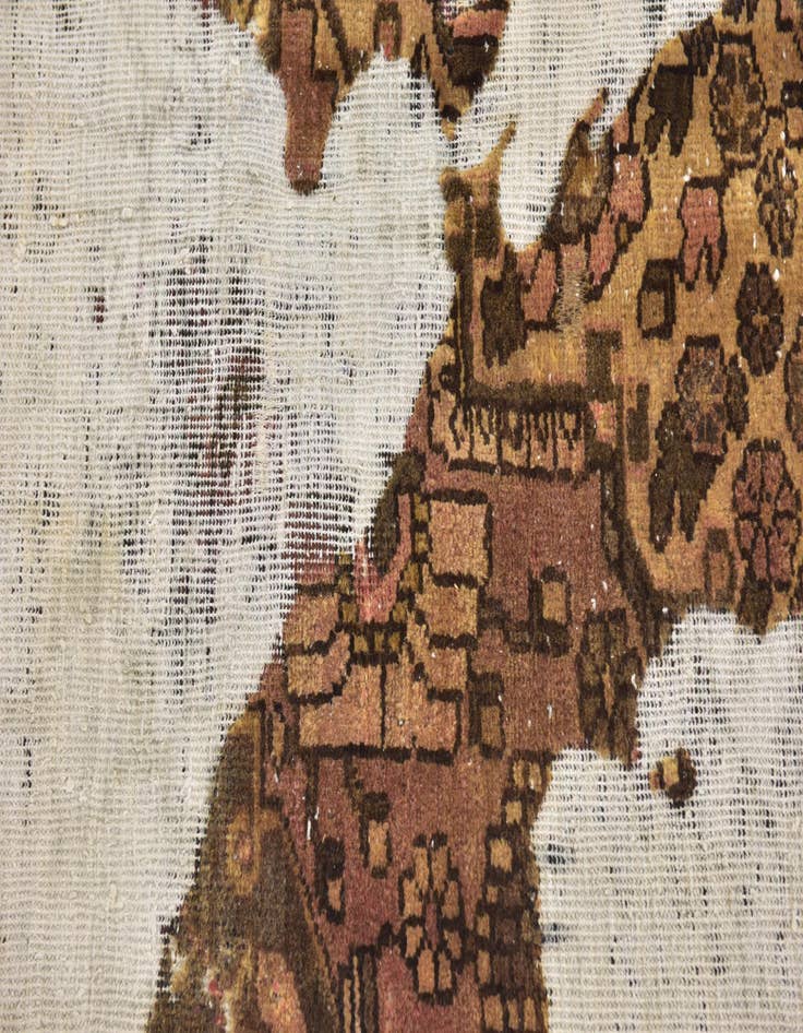 Detail image of 3' x 3' 7  Hand Knotted Ultra Vintage Persian Wool Square Rug