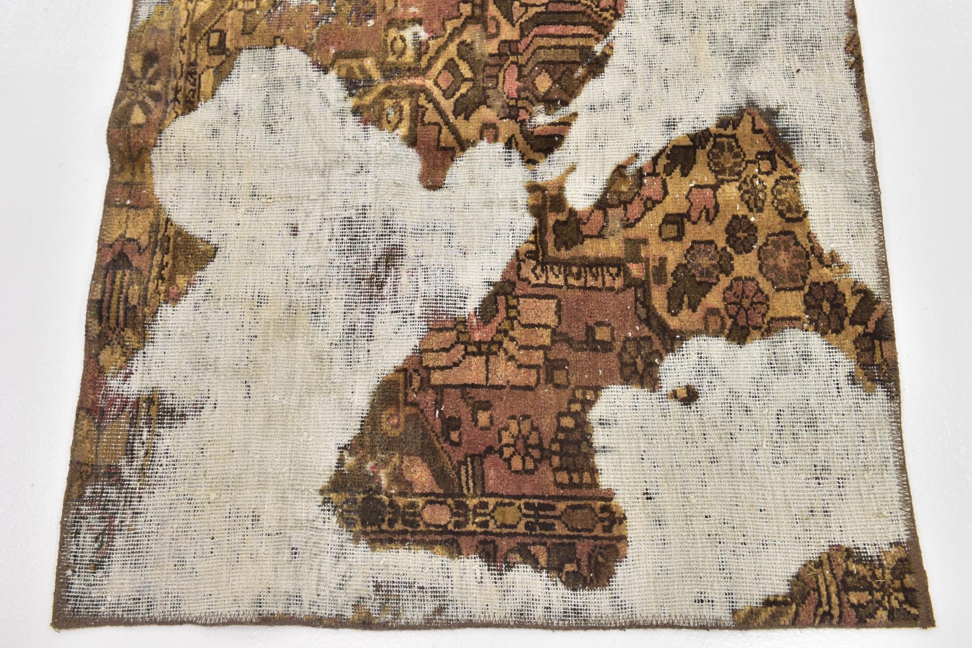 3' x 3' 7 Hand Knotted Ultra Vintage Persian Wool Square Rug