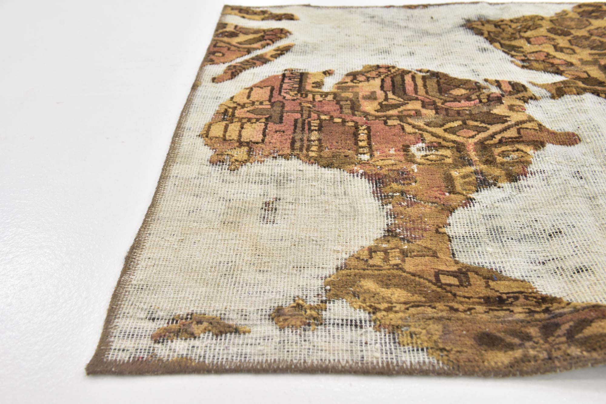 3' x 3' 7 Hand Knotted Ultra Vintage Persian Wool Square Rug