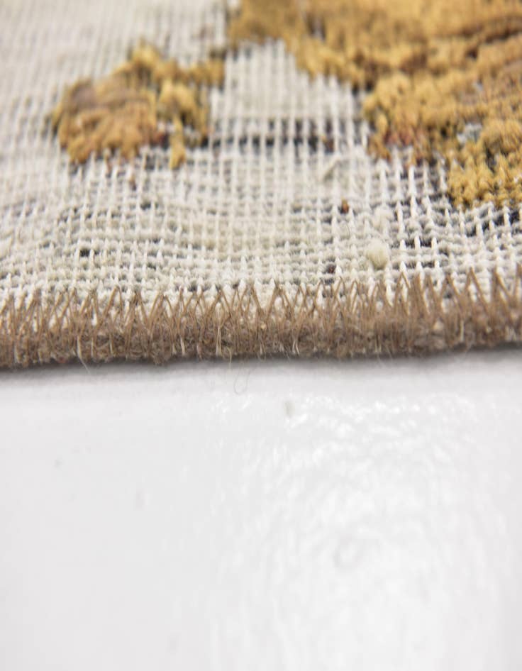 Detail image of 3' x 3' 7  Hand Knotted Ultra Vintage Persian Wool Square Rug