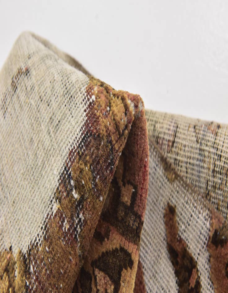 Detail image of 3' x 3' 7  Hand Knotted Ultra Vintage Persian Wool Square Rug