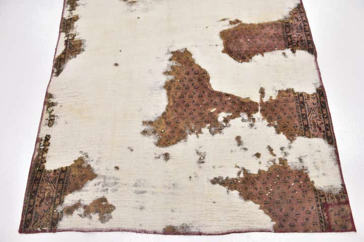 4' 2 x 5' 2 Hand Knotted Ultra Vintage Persian Wool Square Rug
