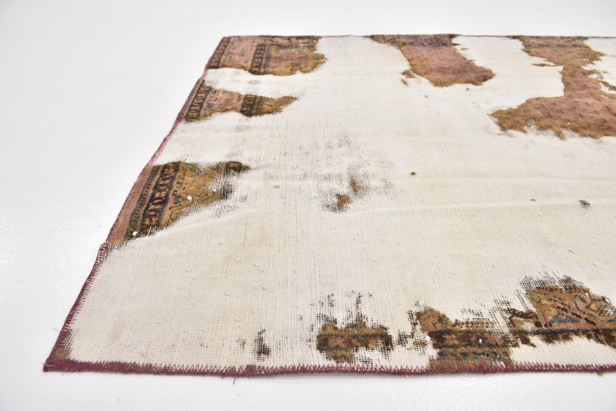 4' 2 x 5' 2 Hand Knotted Ultra Vintage Persian Wool Square Rug