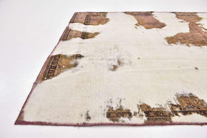 4' 2 x 5' 2 Hand Knotted Ultra Vintage Persian Wool Square Rug