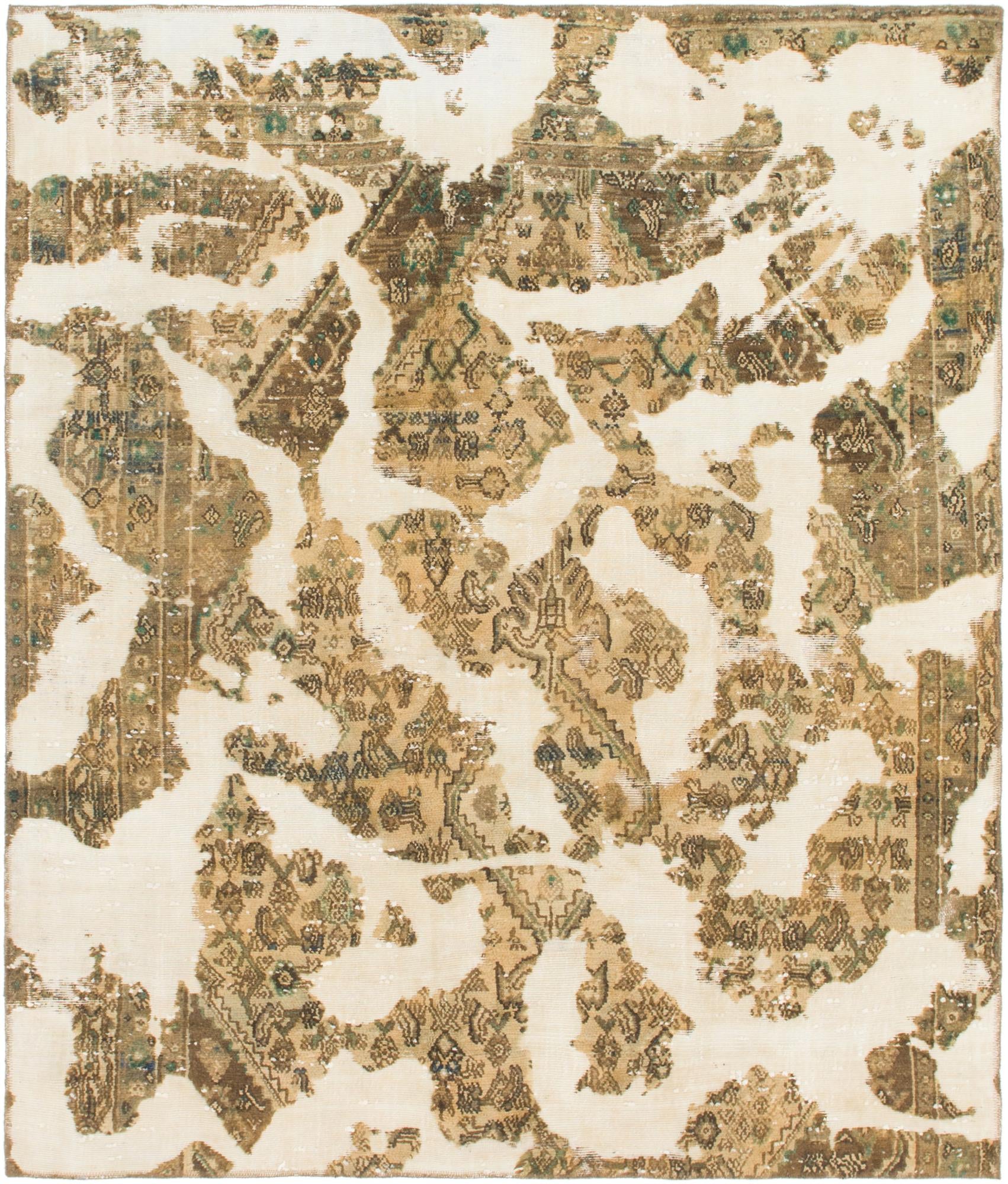 6' x 7' 2 Hand Knotted Ultra Vintage Persian Wool Square Rug