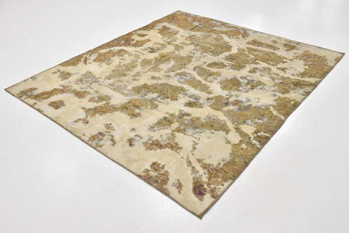 6' x 6' 9 Hand Knotted Ultra Vintage Persian Wool Square Rug