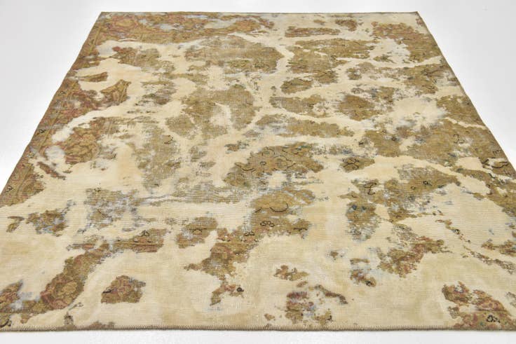Detail image of 6' x 6' 9 Hand Knotted Ultra Vintage Persian Wool Square Rug
