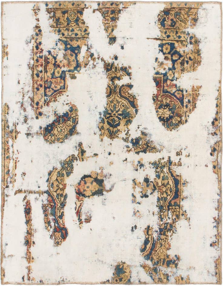 Detail image of 4' 9 x 4' 10 Hand Knotted Ultra Vintage Persian Wool Square Rug