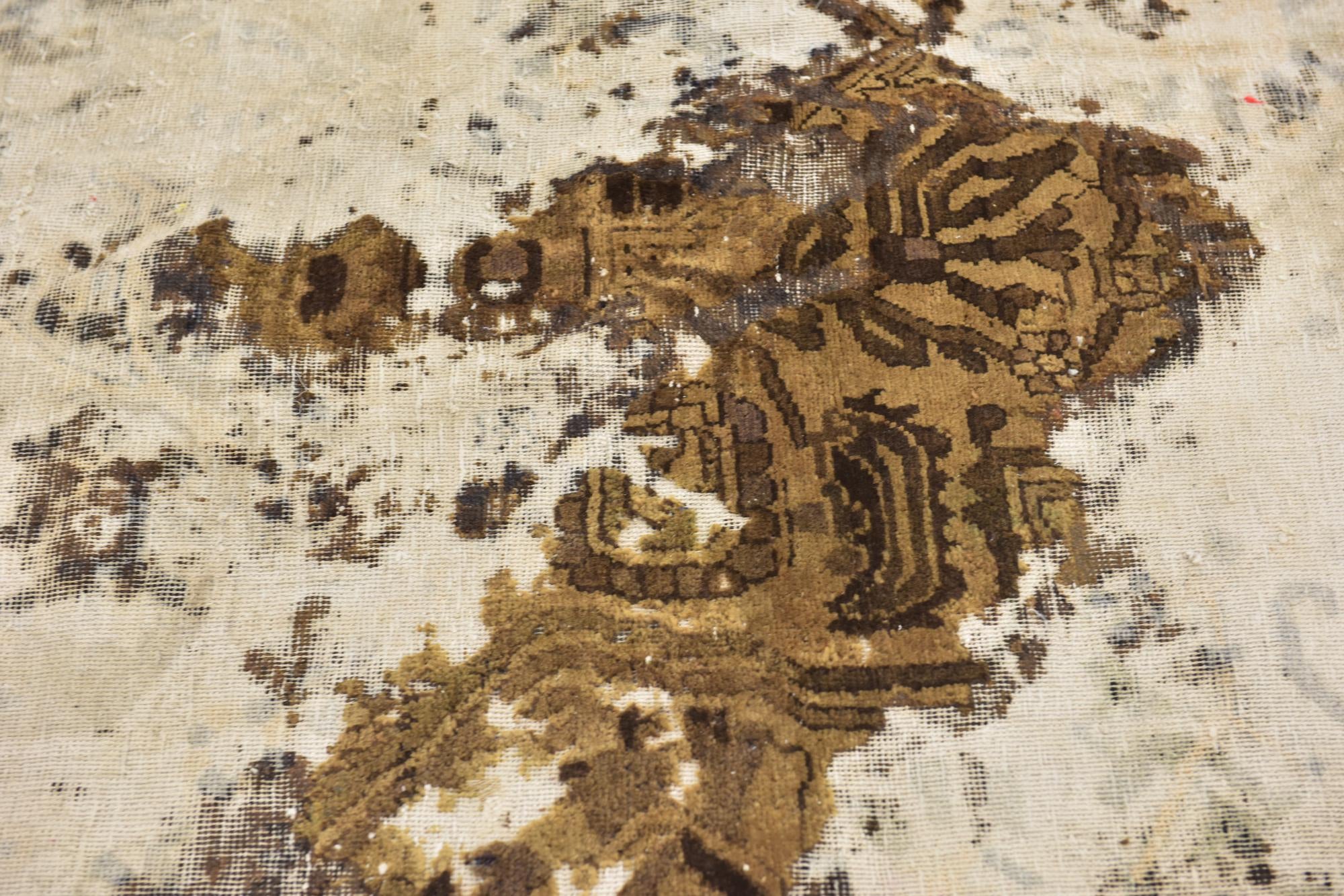 5' 4 x 6' 5 Hand Knotted Ultra Vintage Persian Wool Square Rug