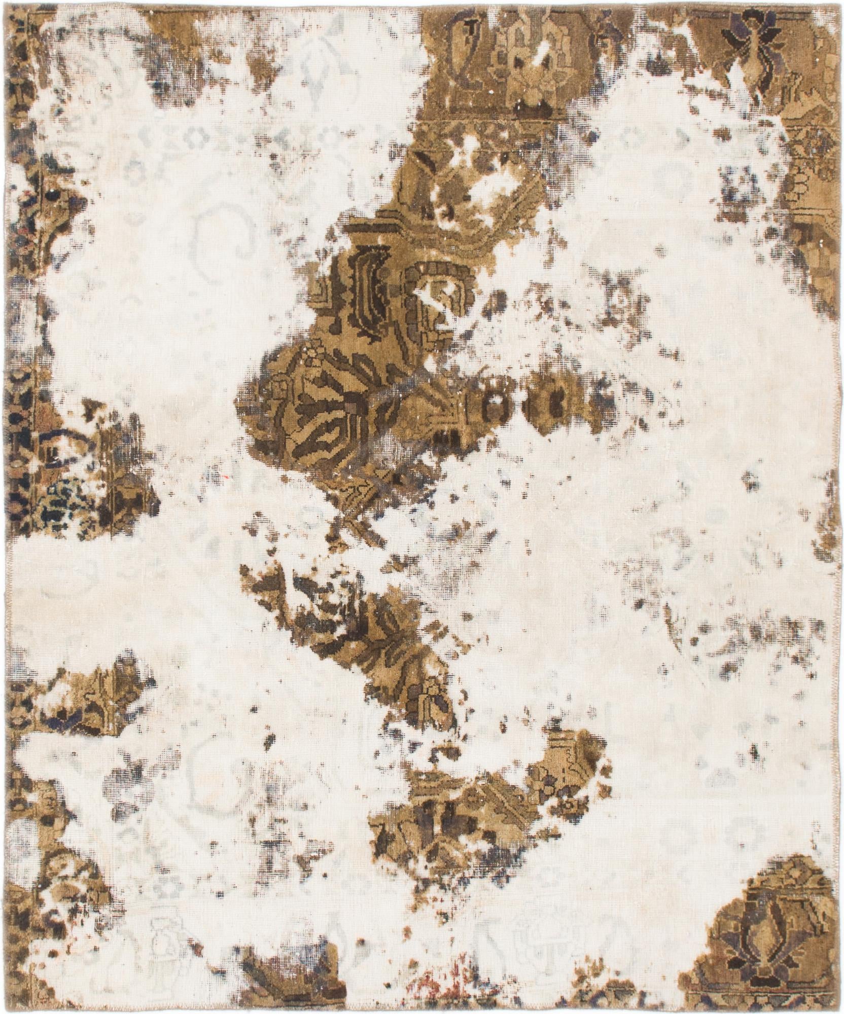 5' 4 x 6' 5 Hand Knotted Ultra Vintage Persian Wool Square Rug