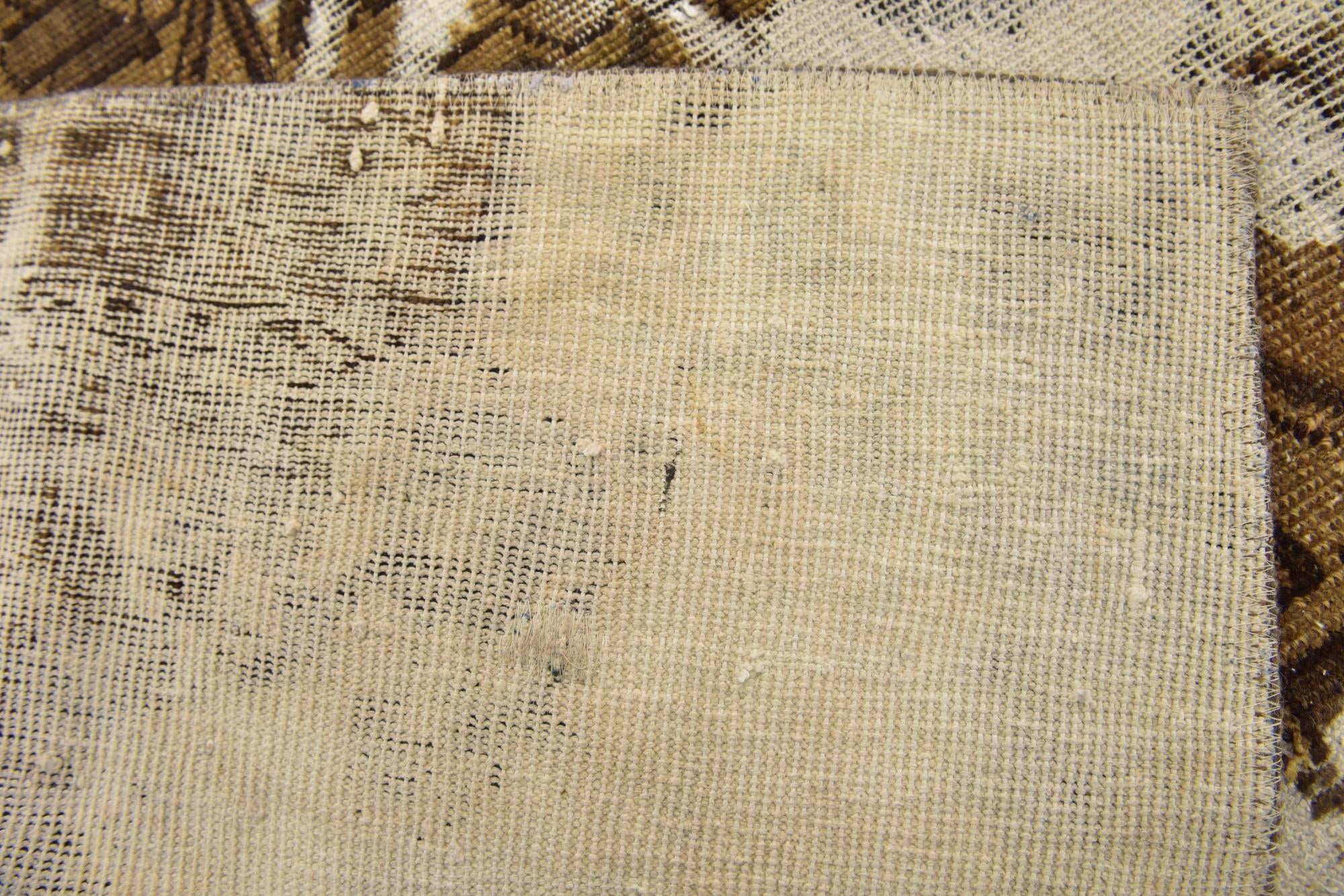4' 4 x 5' Hand Knotted Ultra Vintage Persian Wool Square Rug