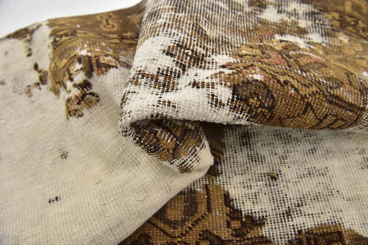 4' 4 x 5' Hand Knotted Ultra Vintage Persian Wool Square Rug