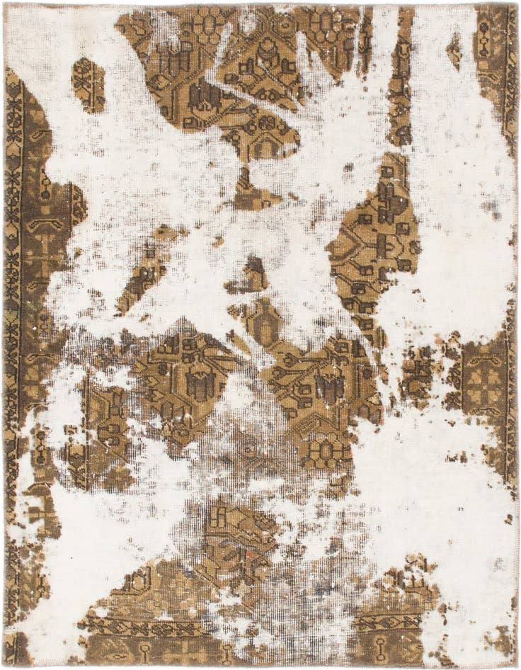 Detail image of 4' 4 x 5' Hand Knotted Ultra Vintage Persian Wool Square Rug