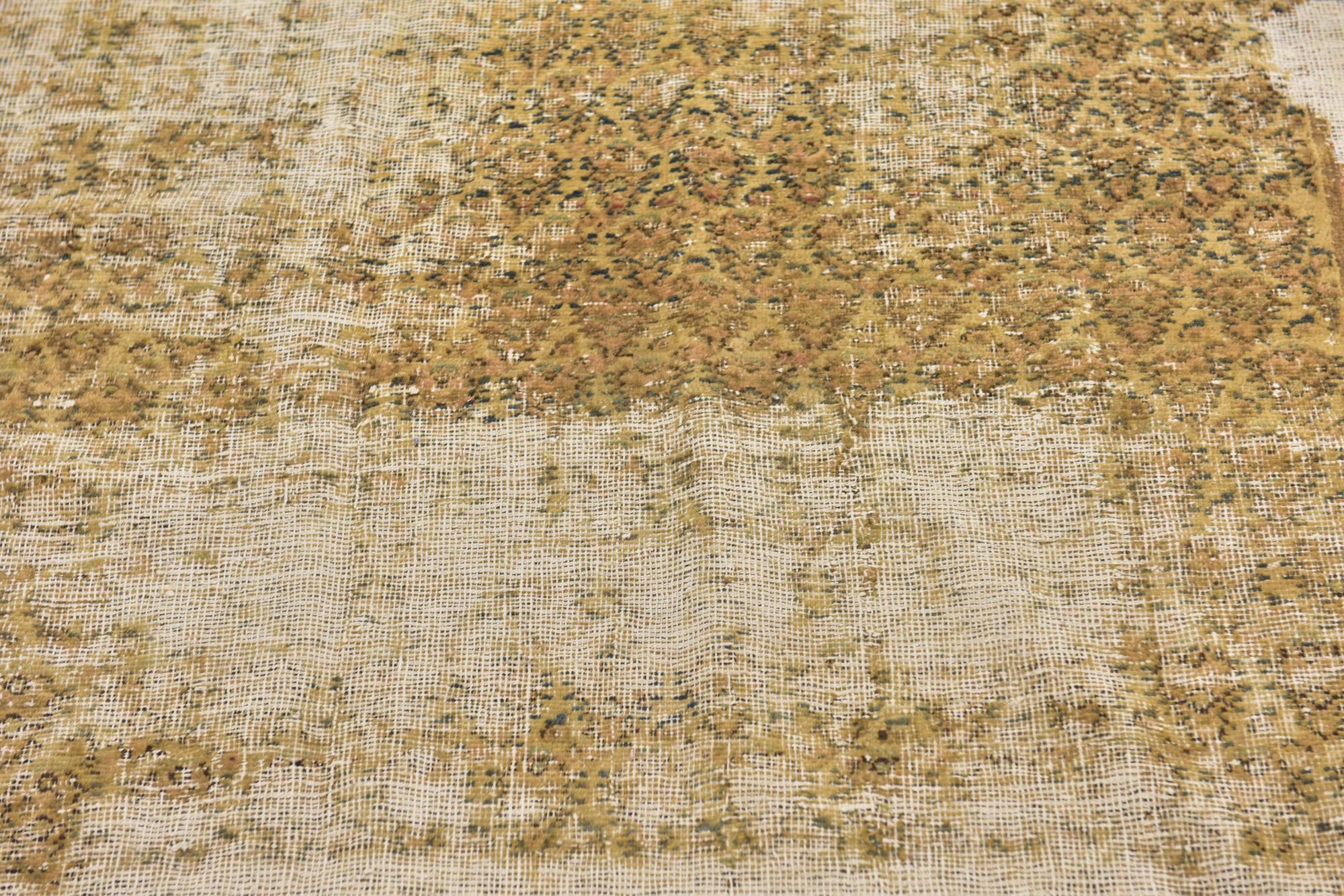 5' x 5' 4 Hand Knotted Ultra Vintage Persian Wool Square Rug