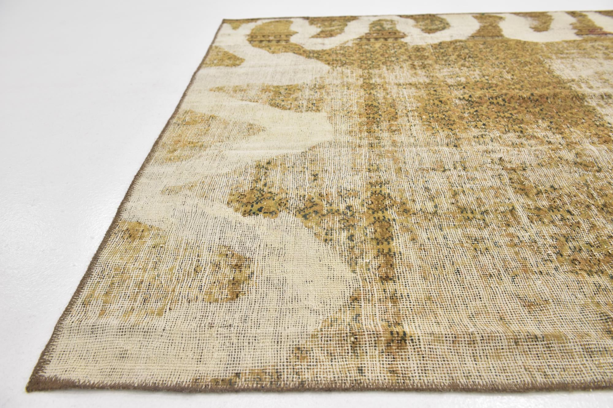 5' x 5' 4 Hand Knotted Ultra Vintage Persian Wool Square Rug