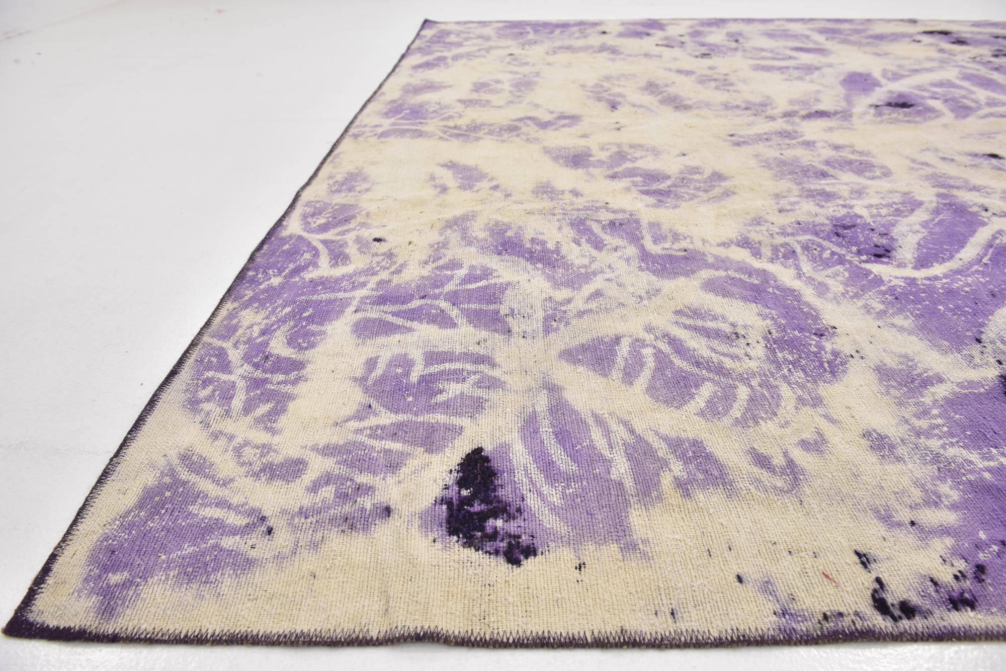 9' x 10' Hand Knotted Ultra Vintage Persian Wool Square Rug