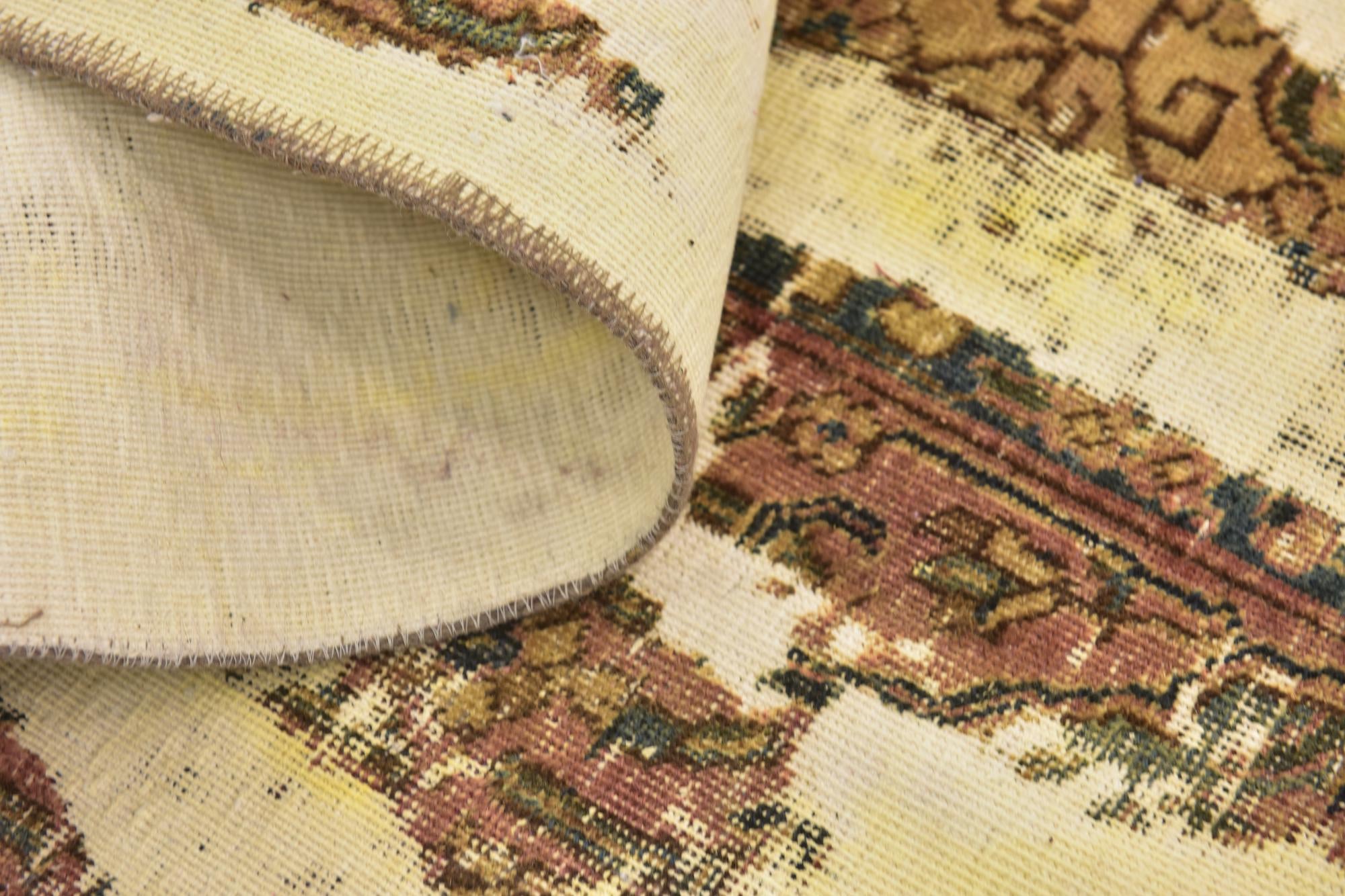 9' 5 x 9' 10 Hand Knotted Ultra Vintage Persian Wool Square Rug