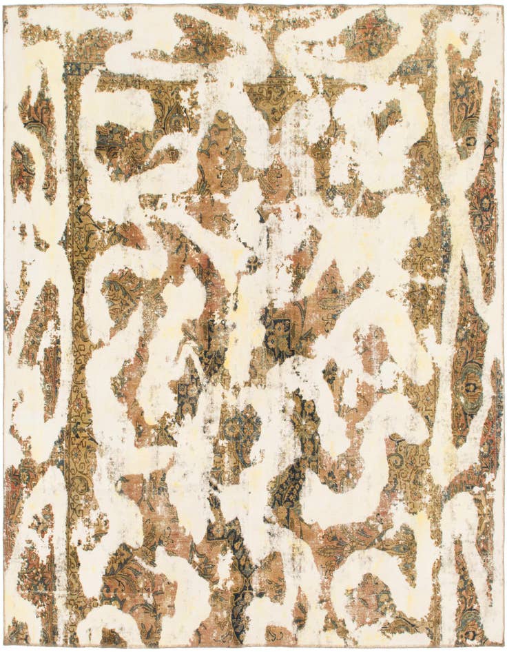 Detail image of 9' 5 x 9' 10 Hand Knotted Ultra Vintage Persian Wool Square Rug